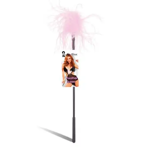 Изображение  Ласкающая палочка с розовыми перьями Feather Tickler