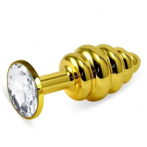 Изображение Lovetoy, Китай Анальная пробка Gold Small Plug рифленая бриллиант