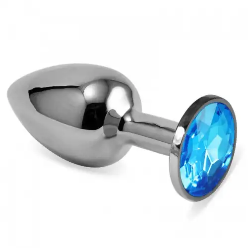 Изображение Lovetoy, Китай Анальная пробка из стали с кристаллом голубого цвета Blue Rosebud Classic S