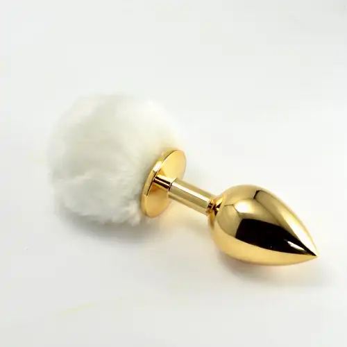 Изображение Lovetoy, Китай Анальная пробка с белым хвостом Small Gold Plug