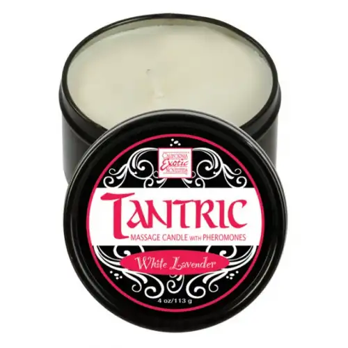 Фото  Массажная свеча с феромонами аромат белой лаванды Tantric White Lavander