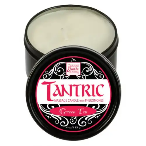 Изображение  Массажная свеча с феромонами с ароматом зеленого чая Tantric Green Tea