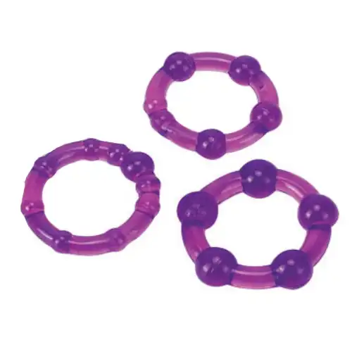 Фото  Набор фиолетовых колец Beaded Cockring Set