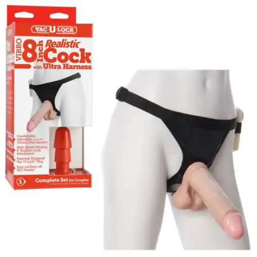 Изображение  Полный набор системы Vac-U-Lock с трусиками Harness и вибрацией 8in