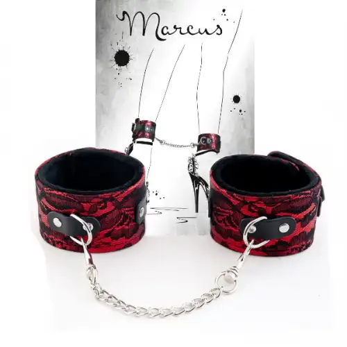 Изображение  Поножи кружевные красные Marcus