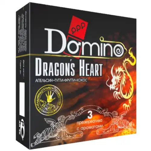 Изображение  Презервативы ароматизированные Domino Premium Dracon s Heart 3 шт