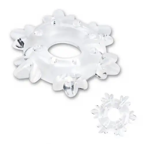 Фото  Прозрачное эрекционное кольцо Snowflake