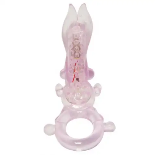 Фото  Виброкольцо розовое Long Ears Cock Ring