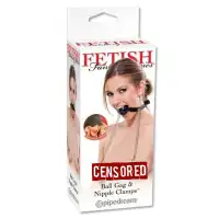 Фото PipeDream, США Кляп FF Ball Gag and Nipple Clamp