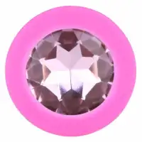 Изображение KISSEXPO Розовая силиконовая пробка с розовым кристаллом M