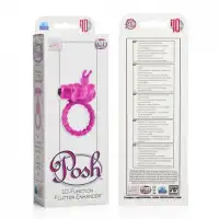 Изображение  Розовое силиконовое виброкольцо на пенис с бабочкой Posh