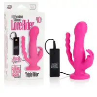 Изображение California Exotic Novelties, США Насадка к трусикам 10-Function Love Rider Triple Riders Pink