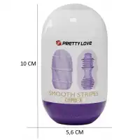 Фото Pretty Love, Китай Двустороннее яйцо-мастурбатор Pretty Love Smooth Stripes Cupid-X