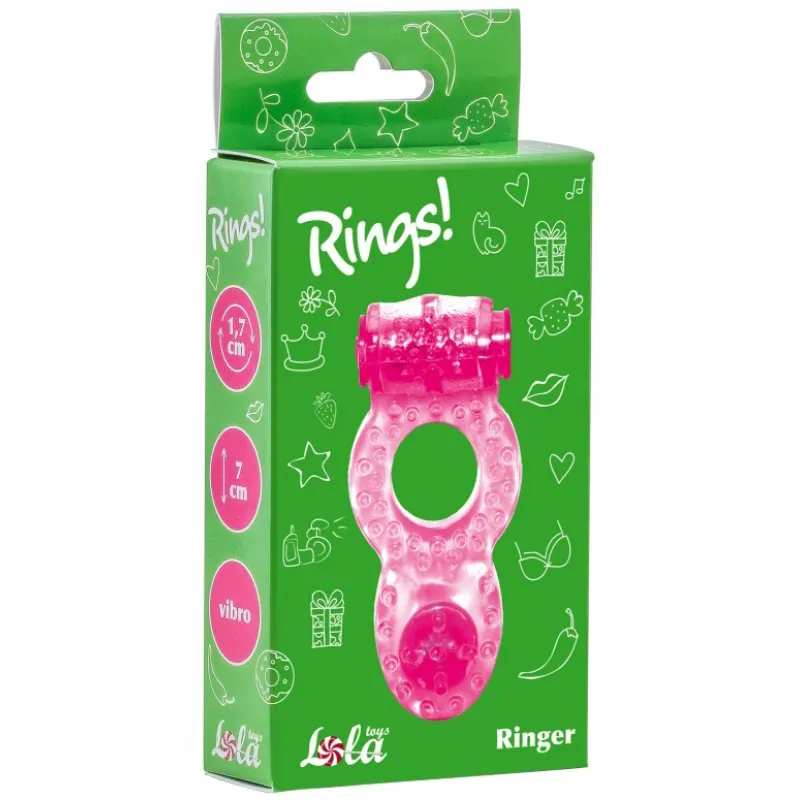 Изображение Lola Toys, Россия Тянущееся виброкольцо для эрекции Rings Ringer Pink