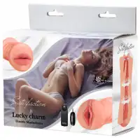 Фото Lola Toys, Россия Двойной мастурбатор с вибрацией ротик с зубками и вагина Satisfaction Lucky Charm