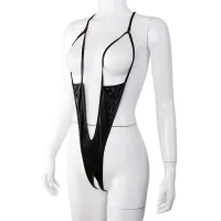 Изображение KISSEXPO Черное пикантное боди с открытой грудью