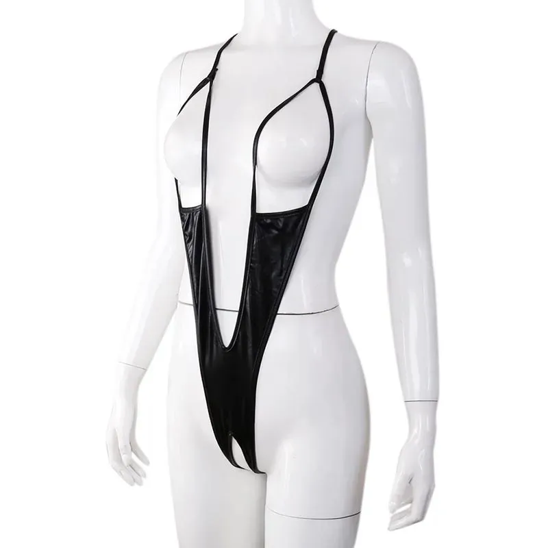 Изображение KISSEXPO Черное пикантное боди с открытой грудью