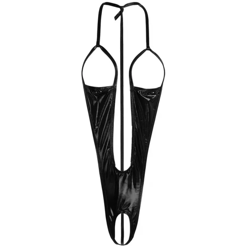 Изображение KISSEXPO Черное пикантное боди с открытой грудью