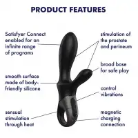 Фото Satisfyer, Германия Анальный смарт-вибратор с подогревом и стимулятором промежности Satisfyer Heat Climax+ ДЕФОРМИРОВАННАЯ УПАКОВКА