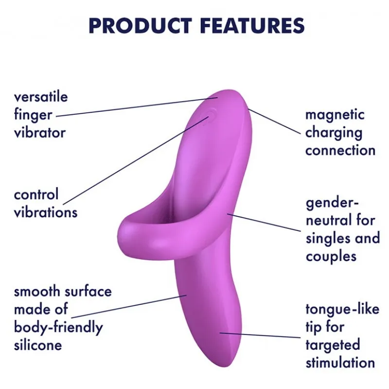 Изображение Satisfyer, Германия Универсальный вибромассажер на палец Satisfyer Bold Lover фиолетовый