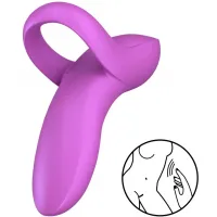 Изображение Satisfyer, Германия Универсальный вибромассажер на палец Satisfyer Bold Lover фиолетовый