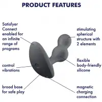 Изображение Satisfyer, Германия Анальный смарт-стимулятор с вибрацией Satisfyer Deep Diver Grey