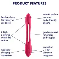 Фото Satisfyer, Германия Многофункциональный вибратор для пар с гибкой основой Satisfyer Elastic Joy Red