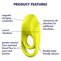 Фото Satisfyer, Германия Двойное эрекционное виброкольцо Satisfyer Spectacular Duo желтое