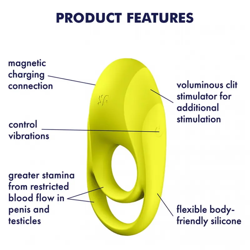 Фото Satisfyer, Германия Двойное эрекционное виброкольцо Satisfyer Spectacular Duo желтое