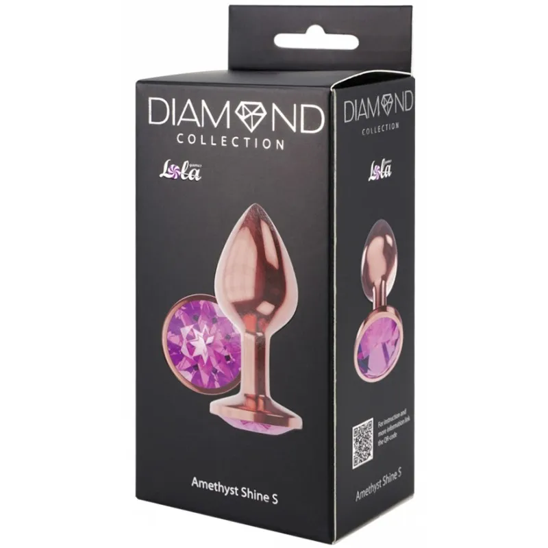Изображение Lola Toys, Россия Анальная пробка Diamond Amethyst Shine S розовое золото