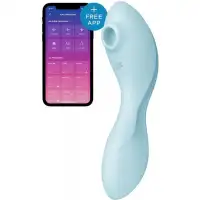 Фото Satisfyer, Германия Вакуумный смарт-стимулятор для клитора и точки G Satisfyer Curvy Trinity 5+ голубой