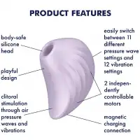 Фото Satisfyer, Германия Вакуумно-волновой стимулятор с вибрацией Satisfyer Pearl Diver фиолетовый