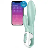 Фото Satisfyer, Германия Расширяющийся смарт-вибратор с клиторальным стимулятором Satisfyer Air Pump Bunny 5+ зеленый