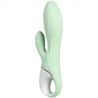 Фото Satisfyer, Германия Расширяющийся смарт-вибратор с клиторальным стимулятором Satisfyer Air Pump Bunny 5+ зеленый