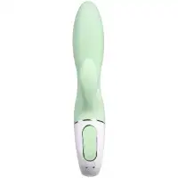 Фото Satisfyer, Германия Расширяющийся смарт-вибратор с клиторальным стимулятором Satisfyer Air Pump Bunny 5+ зеленый