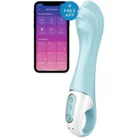 Изображение Satisfyer, Германия Расширяющийся смарт-вибратор с рельефной головкой Satisfyer Air Pump Vibrator 5+ голубой