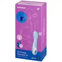 Изображение Satisfyer, Германия Расширяющийся смарт-вибратор с рельефной головкой Satisfyer Air Pump Vibrator 5+ голубой