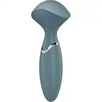 Фото Satisfyer, Германия Перезаряжаемый мини-массажер с вибрацией Satisfyer Mini Wand-er серый ДЕФОРМИРОВАННАЯ УПАКОВКА