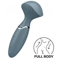 Фото Satisfyer, Германия Перезаряжаемый мини-массажер с вибрацией Satisfyer Mini Wand-er серый ДЕФОРМИРОВАННАЯ УПАКОВКА