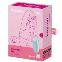 Фото Satisfyer, Германия Перезаряжаемый смарт-стимулятор с вибрацией Satisfyer Tropical Tip Blue