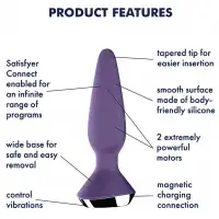 Изображение Satisfyer, Германия Анальный смарт-стимулятор с вибрацией Satisfyer Plug-ilicious 1 фиолетовый ДЕФОРМИРОВАННАЯ УПАКОВКА