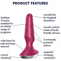 Фото Satisfyer, Германия Анальный смарт-стимулятор с вибрацией Satisfyer Plug-ilicious 2 розовый