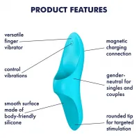 Фото Satisfyer, Германия Клиторальный вибромассажер на палец Satisfyer Teaser голубой