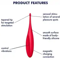 Фото Satisfyer, Германия Точечный вибростимулятор Satisfyer Twirling Fun алый