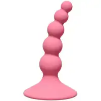 Фото Lola Toys, Россия Анальная елочка на присоске First Time Ribbed Plug Pink