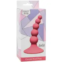 Фото Lola Toys, Россия Анальная елочка на присоске First Time Ribbed Plug Pink