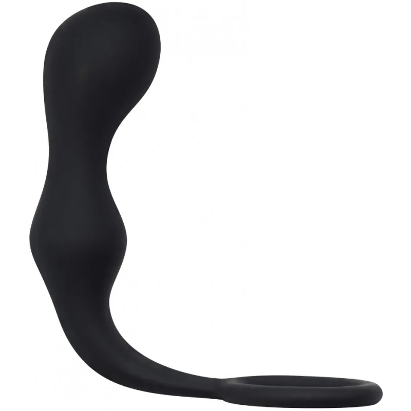 Изображение  Анальная пробка с кольцом на пенис Double Pleasure Anal Plug Black