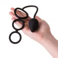 Изображение Erotist Силиконовая анальная пробка Erotist Drop S-size с тройным эрекционным кольцом