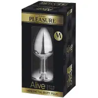 Изображение  Анальная пробка из металла Alive Mini Metal Butt M с прозрачным камушком