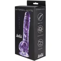 Изображение Lola Toys, Россия Прозрачный фаллос с мошонкой Intergalactic Luminous Purple 20 см